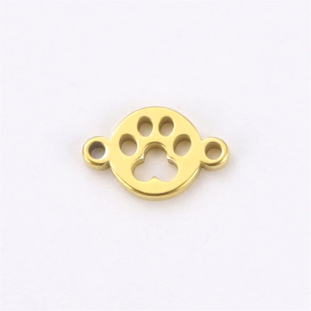 10 teile/los Großhandel Edelstahl Nette Pfotenabdruck Anhänger Zubehör Schmuck DIY Tiny Charms Für Halsketten Armbänder Handmade – Detail 8