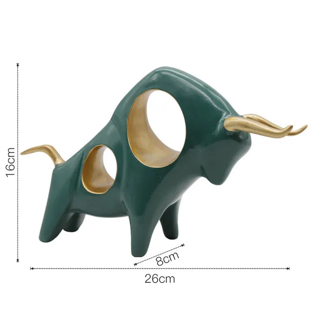 miniature dragon figurines Creative Resin Animal Sculpture Abstract Simulation Cattle Bull Statue Golden Hollow Modern Home Decoration Accessories European miniature glass animal figurines Figurines & Miniatures