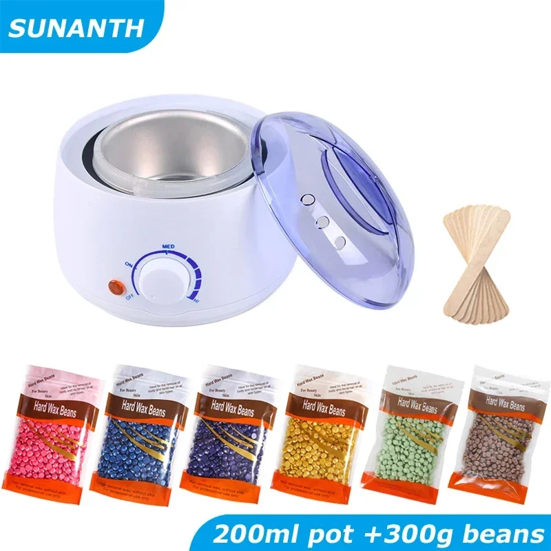 Wax Heater Hair Removal Wax Hair Removal Tool Beauty Wax Wax Heater Warmer Wax Machine For Hair Removal Depilation Dipping Epilator Paraffin Pot and Wood Sticks Kit Machine