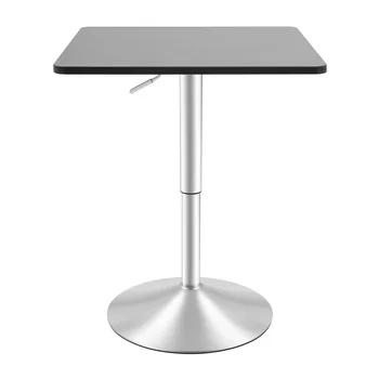Tavolo da bar per la casa Tavolo quadrato regolabile in altezza con tavolo da bistrot girevole a 360 gradi, argento 1