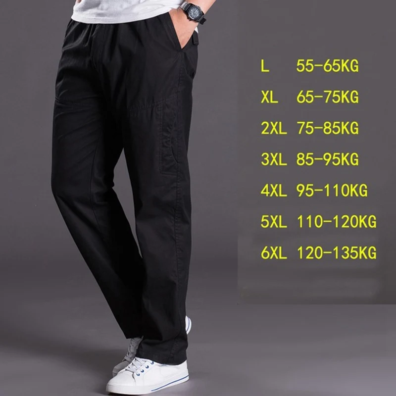 Autumn and winter big size thick XL male pants overalls loose pants pocket plus size men casual men 6XL 5XL 4XL 3XL 2XL casual pants