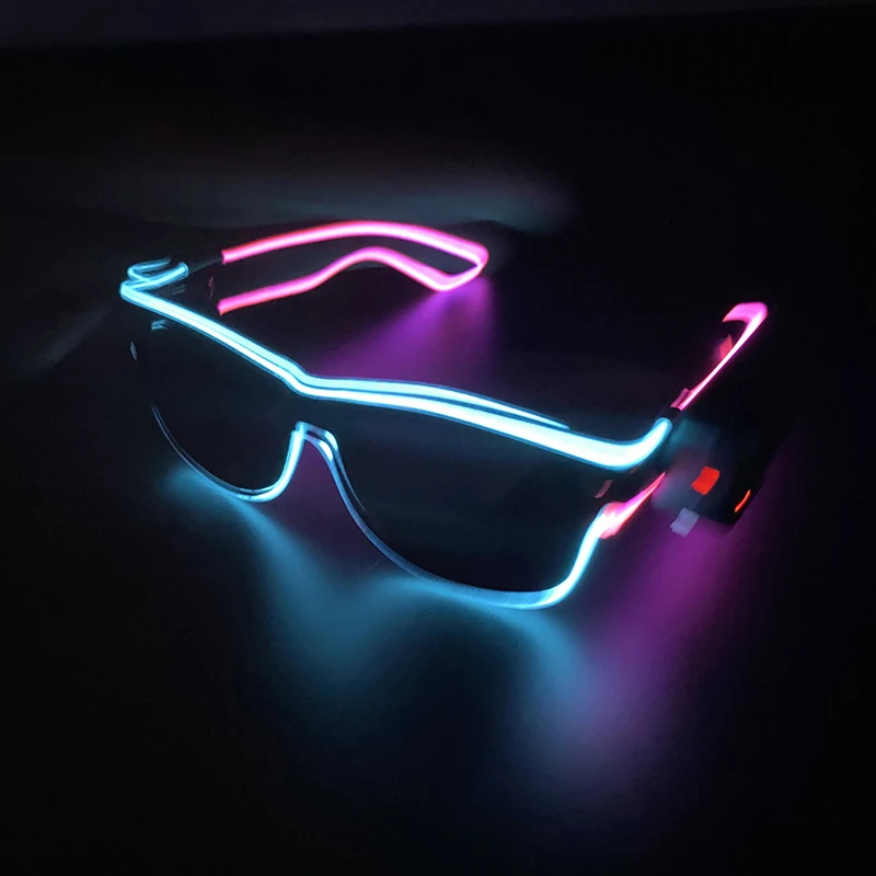 Kabellose coole LED-Sonnenbrille für Glow Party, leuchtende Brille, leuchtet im Dunkeln, UV400-Brille, Unisex, Festival-Geschenk, blinkendes Spielzeug – Detail 10