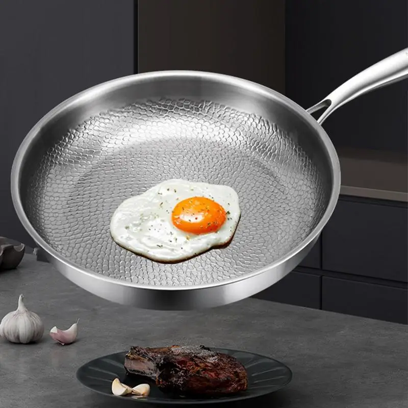 Saute Pan Frying Skillet with Lid Multi Functional Nonstick Cookware Titanium Hammered Skillet For Kitchen Cooking