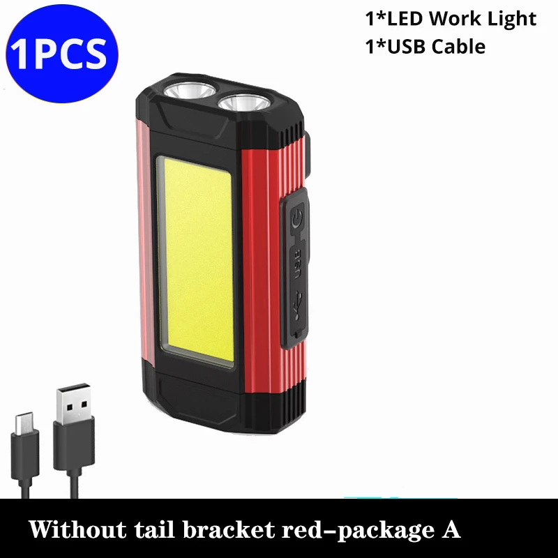 high power torch USB Rechargeable Lantern as power bank 2pcs COB Work Light with Magnet 3200mah LED Flashlight Camping Lamp IPX6 Waterpoof Torch red flashlights Flashlights