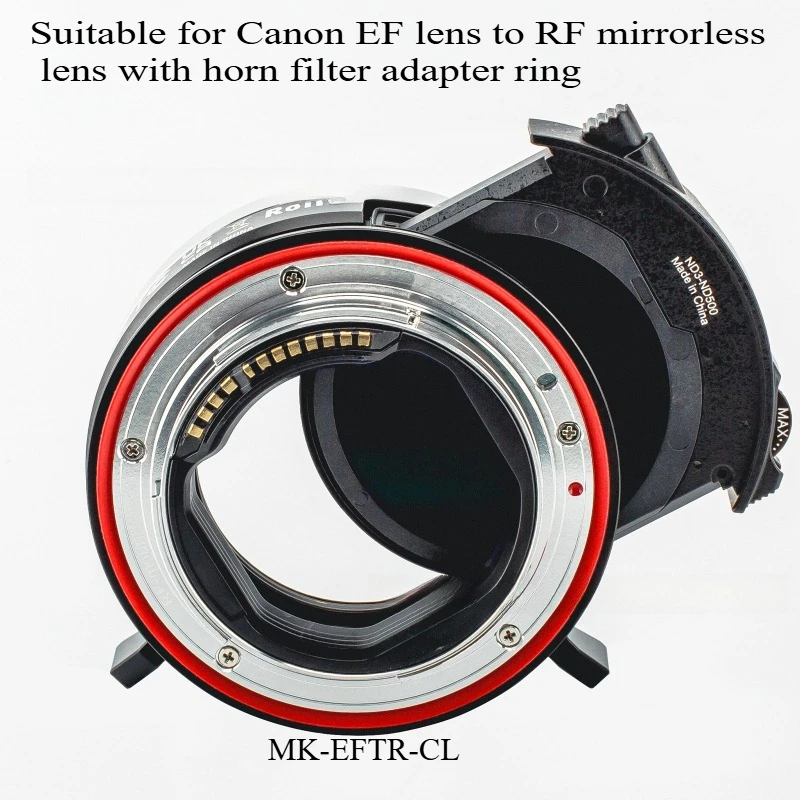 MEIKE Pro EF-to-RF Adapter|Auto Focus + Filter Lock Mount with Horn Ring for R