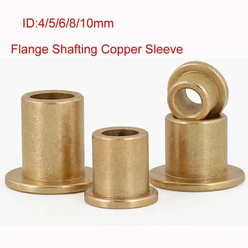 5Pcs Powder Metallurgy Oil Copper Bushing Guide Sleeve With Stepped Flange Flanging Self-Lubricating Bearing ID 4 5 6 8 10mm