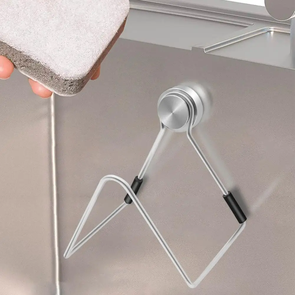 Adhesive Sponge Holder Magnetic Sponge Holder Easy Install Kitchen Sink Organizer Bracket for Hanging Sponges for Hanging