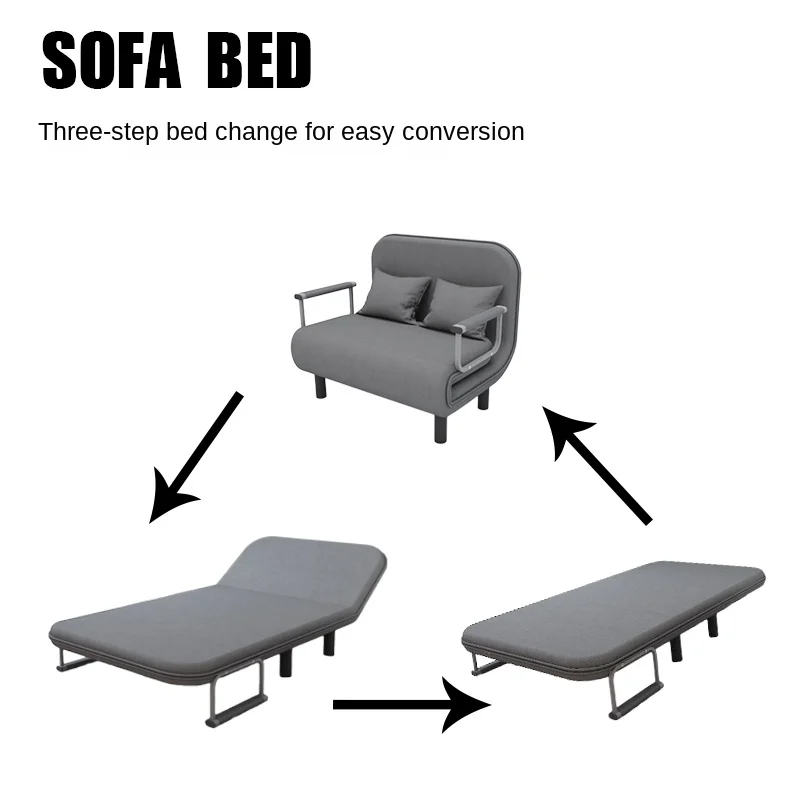 

YY Simple Double Fabric Living Room Study Office Foldable Bed