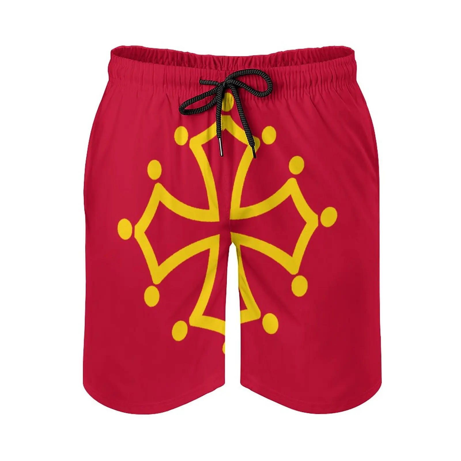 

Men's Beach Shorts Anime Beach Flag of Midi Pyrénées Breathable Quick Dry Anime Basketball Adjustable Drawcord Loose Elastic M