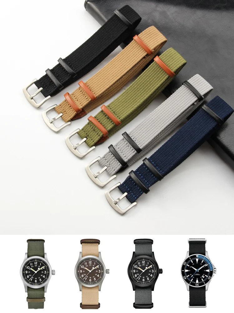 Per Hamilton Sostituisci 20 22Mm Cinturino Per Orologio Khaki Navy Pelle Bovina Battaglia Sul Campo Con Strumento Fibbia Ad Ago Cinturino Per Maglieri