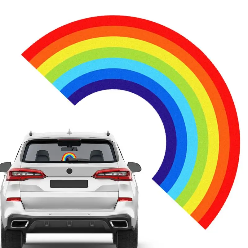 Rainbow Stickers For Car Weather-Resistant Automotive Decals Waterproof Rainbow Decals Car Accessories Rear Windshield Sticker