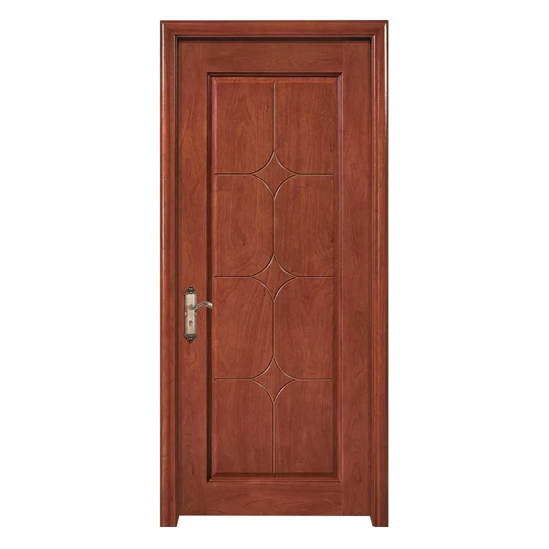 China Manufacture High Quality Modern Wood Door Designs Solid Wood Entrance Door 6