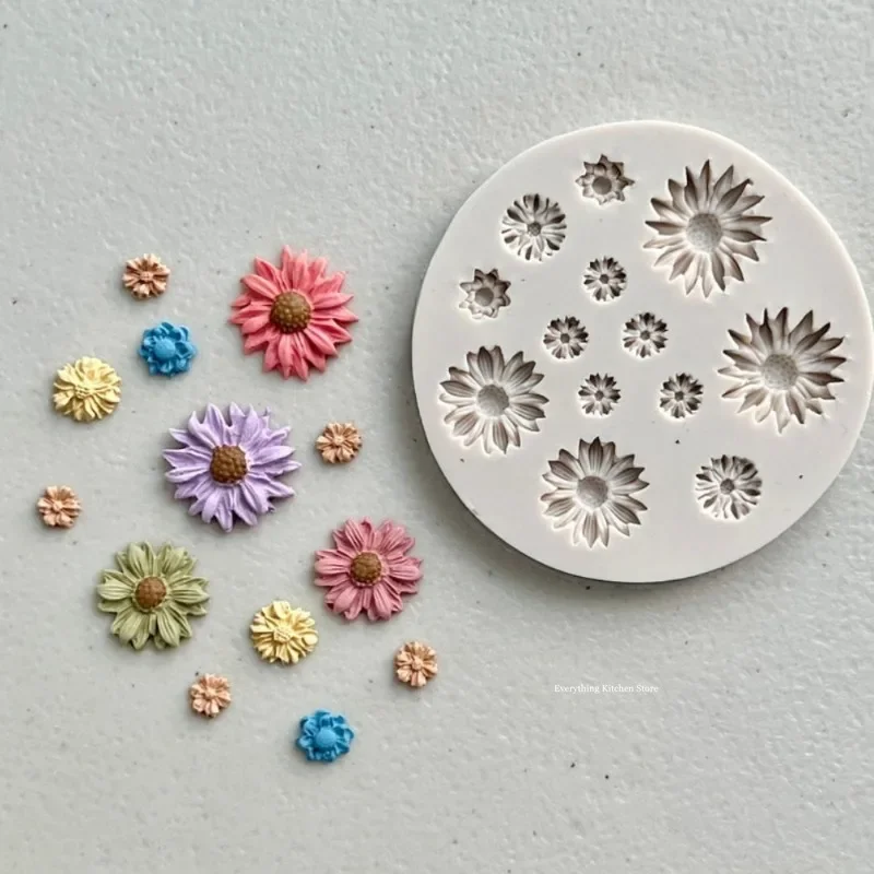 Flower Silicone Mold for Polymer Clay Earrings Bowknot Daisy Rose Snowflake DIY Earrings Silicone Mould Resin Fondant Mold silicone mold polymer clay cutter
