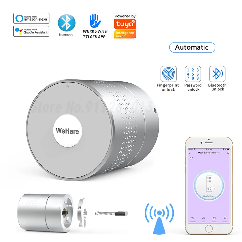 Wehere M532 Tuya Smart Door Lock Ttlock Stile Nuki Non Cambia Serratura Supporto Cilindro Alexa O Google Home Fingerprint Door Lock