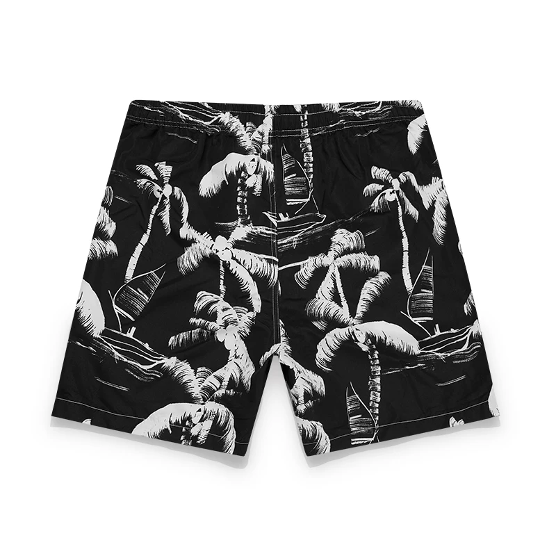 Summer Men's New Fashion Pants Beach Vacation Youthful vitality Pockets Printed Drawstring Casual Thin Loose Wide leg Knee pants