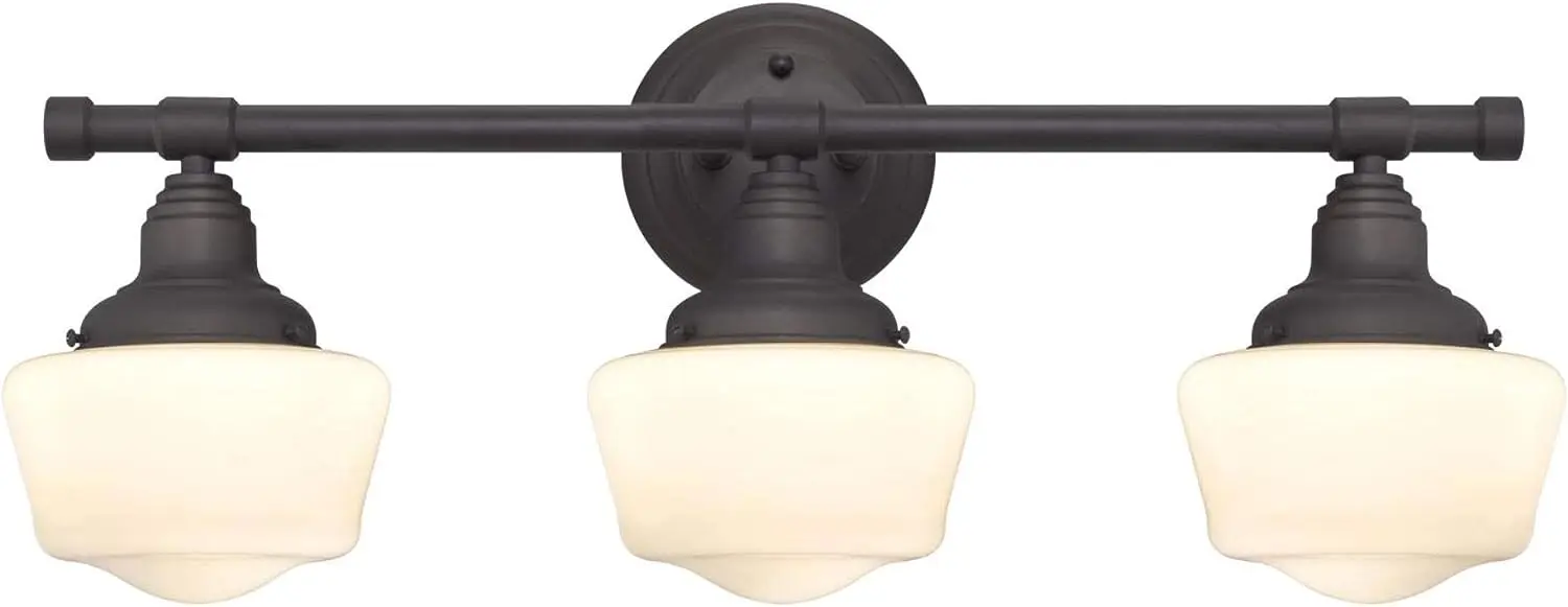 

Scholar Three-Light Indoor Fixture, Oil Rubbed Bronze Finish with White Opal Glass , Oil-rubbed Bronze