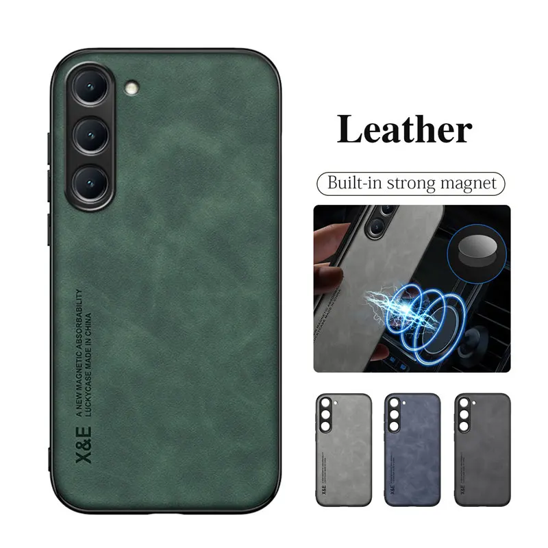 Premium Magnetic Sheepskin Leather Phone Case Cover