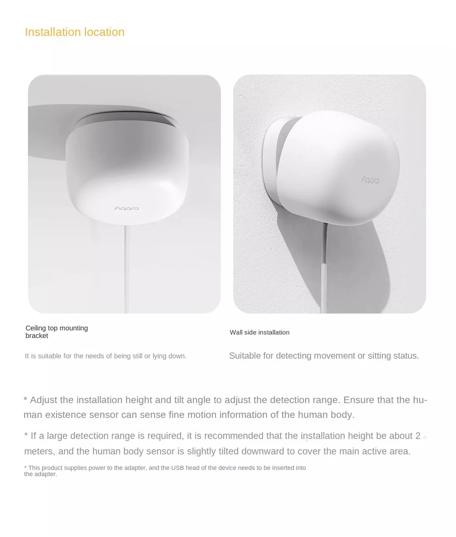 Aqara FP1 Human Presence Sensor FP1 Smart Human body Exists Sensor ...