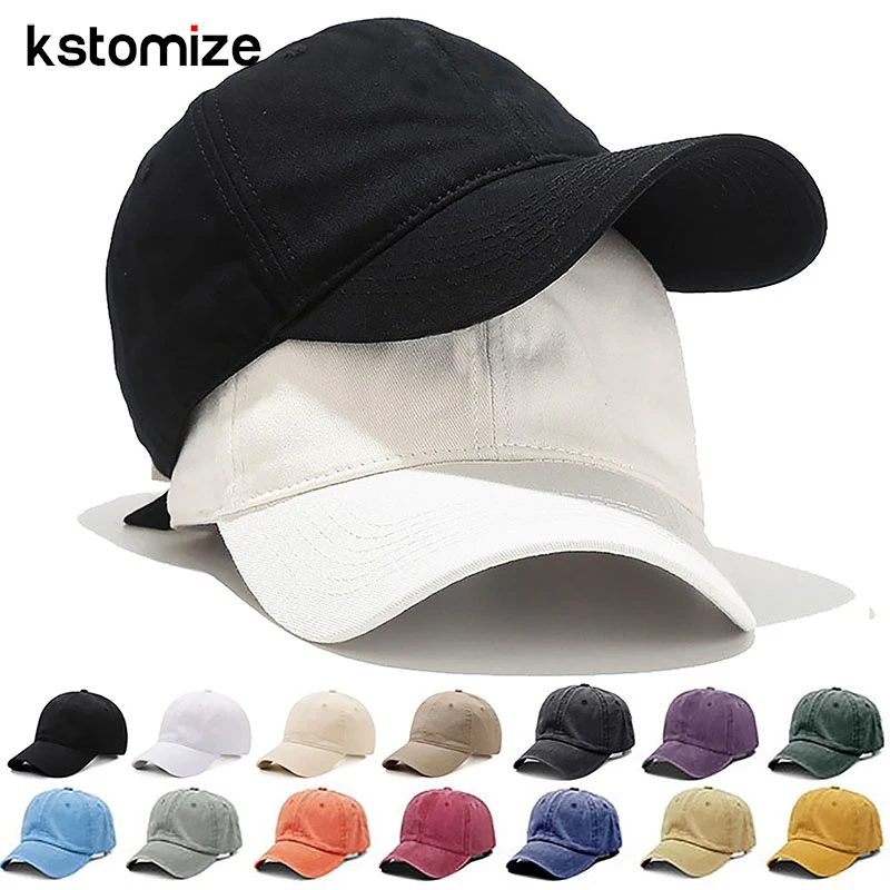 Black Cap Solid Color Unisex Cotton Plain Baseball Cap Women Dad Hat For Men Adjustable baseball cap
