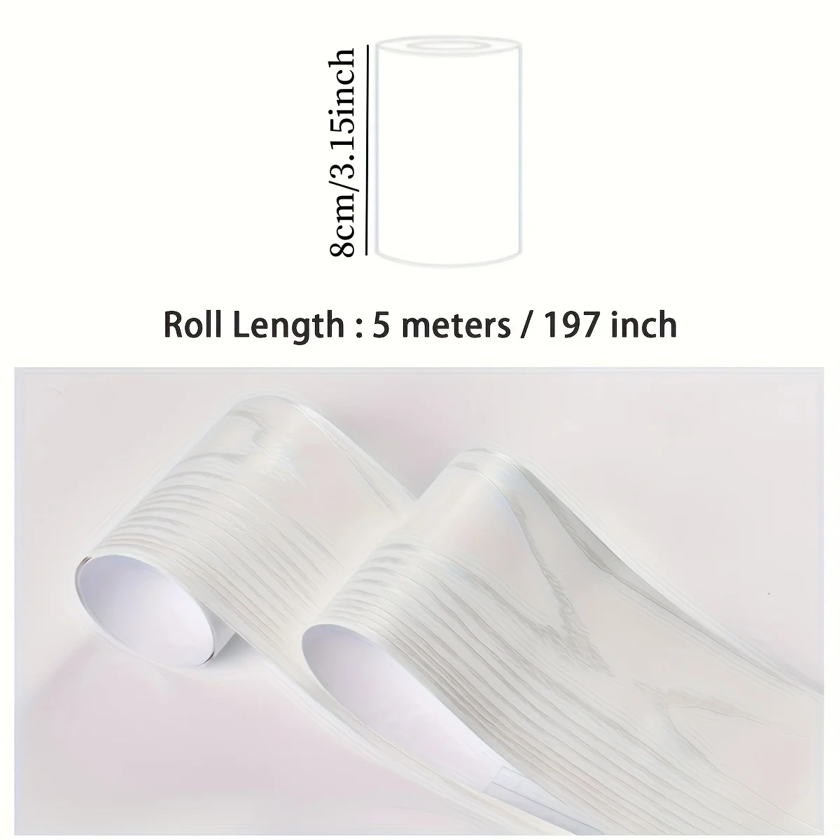 Wood Grain Self-Adhesive Waterproof Tape - Multi-Purpose Surface Enhancer, 8cm x 5m Roll