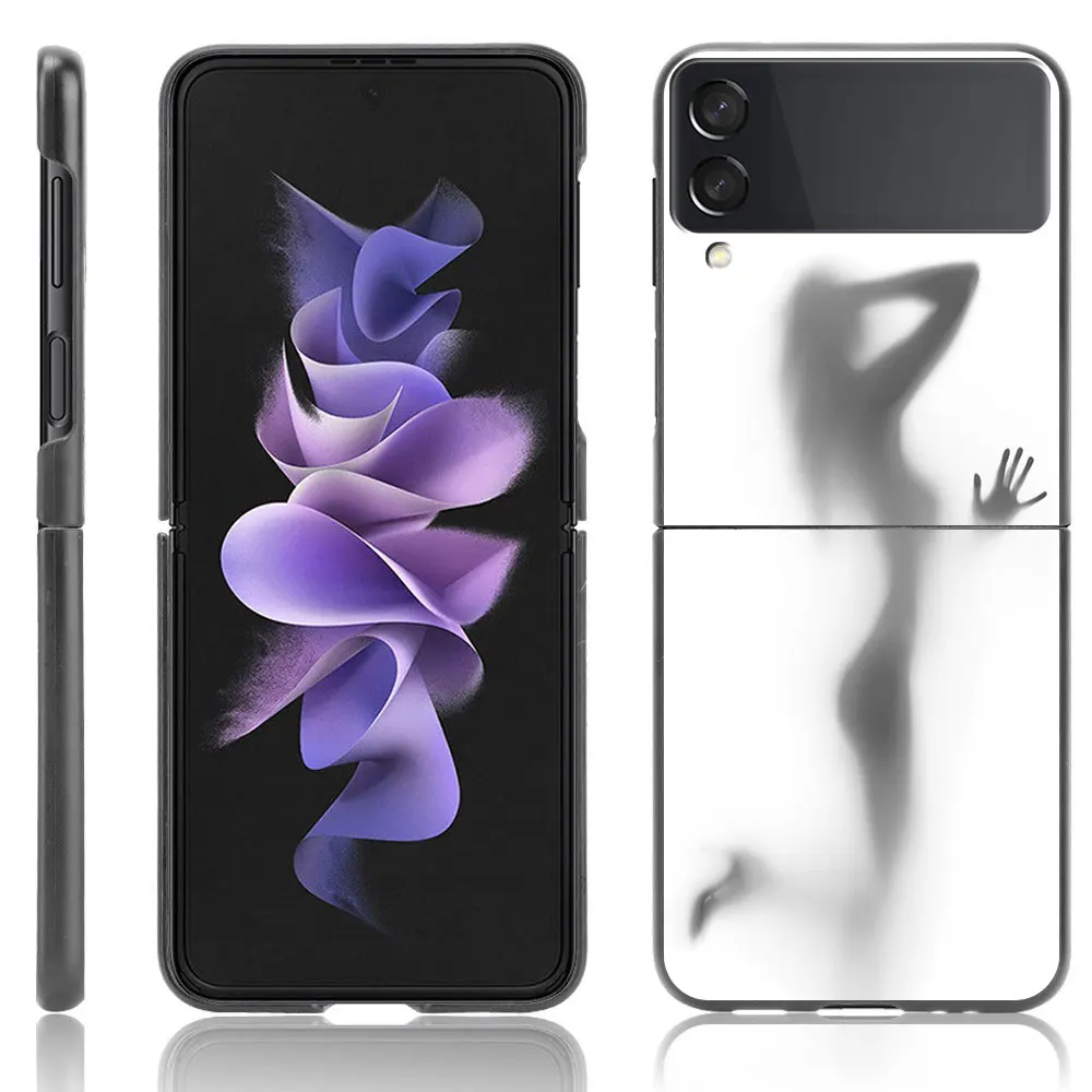 Sexy Funny Girl Funda Case For Samsung Galaxy Z Flip 3 5G Luxury Z Flip3 Black PC Hard Shockproof Back Phone Coque Capa galaxy flip3 case