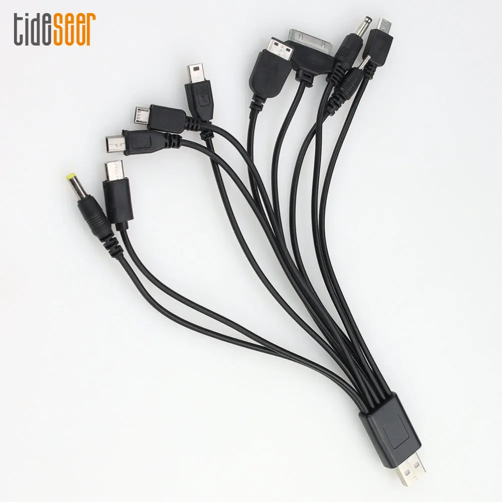 범용 멀티 포트 휴대폰 충전기 어댑터 플러그, 10 인 1 USB 데이터 케이블 충전, 삼성에 적합한 노키아 모토로라용, 500 개