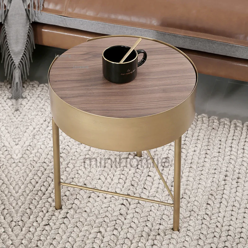 

Small Apartment Round Coffee Table Nordic Living Room Hotel Endtable Simple Household Furniture Front Desk Tea Tables mc