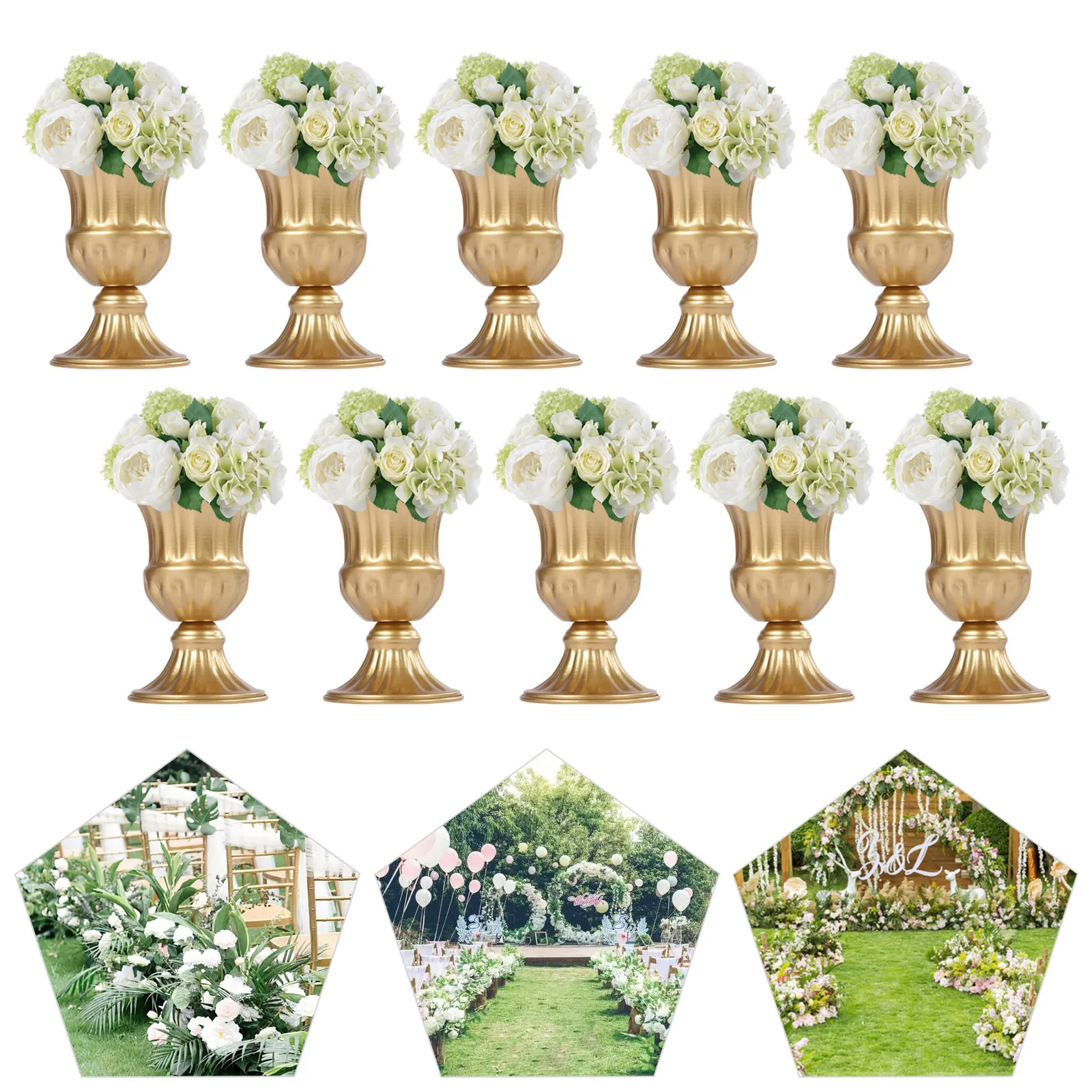 

DIY Metal Wedding Flower Trumpet Vase Party Decor Centerpiece Gold NEW 10 Packs