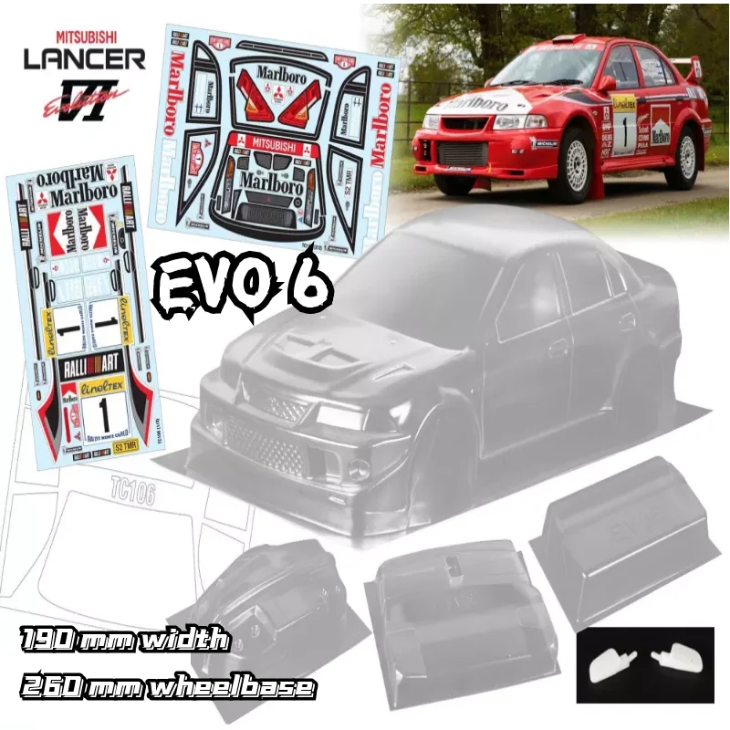 1/10 Lancer Evolution EVO 6 Ⅵ RC PC körper shell 190mm breite 