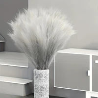 5pcs Artificial Pampas Grass Faux Reed Grass,  Reed Flower With Fluffy Stems Reed