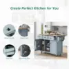 Kitchen Island on Wheels with Drop Leaf, Wood Kitchen Island Cart with Internal Storage Racks, Rolling Kitchen Island 4