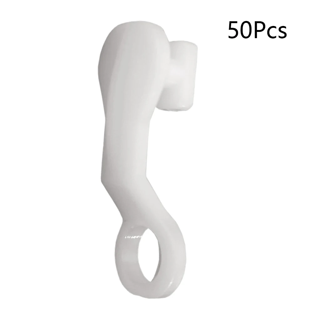 50pcs/pack Curtain Hook Clip On Sturdy Grip Rail Runner Drape Accessories Curtain Glider Hook Ling Room Bedroom Decor Clamp