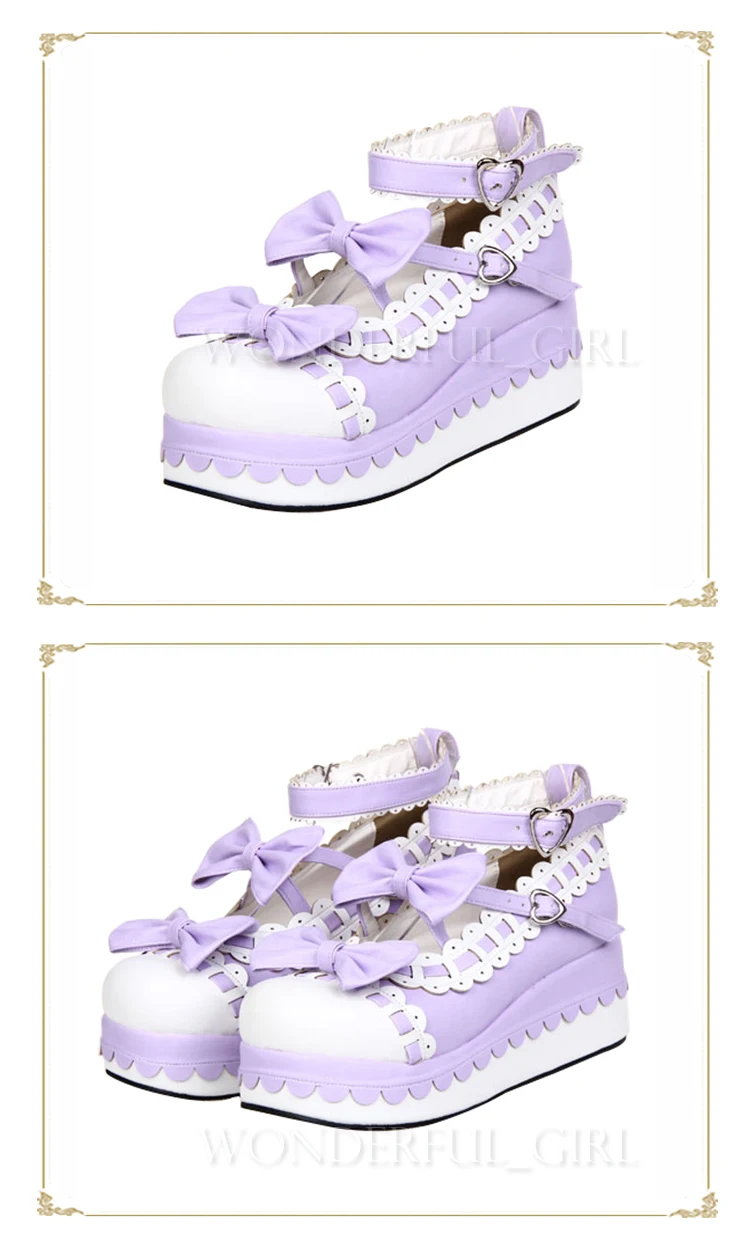 Neue japanische Lolita Plateauschuhe Prinzessin Cosplay Schuhe mit Schleife Größe 35-47 15