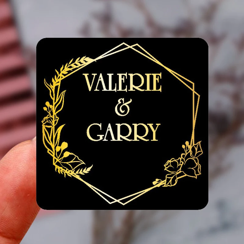 Custom Foil Logo Stickers - Square Personalized Labels In Gold, Silver, Or Rose Gold Foil, Clear/Gloss/Matte Finish