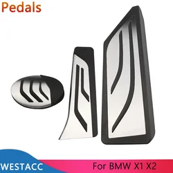 Stainless Steel Car Pedals Accelerator Gas Brake Rest Pedal Cover for BMW X1 F48 X2 F39 1 2 Series F40 F45 F46 Accessories