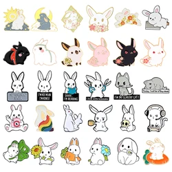 Rabbit Brooch Animal Brooch Couple Brooch Pink Rabbit Moon Rabbit Fruit Rabbit Music Rabbit Flower Rabbit Brooch Lapel Pin