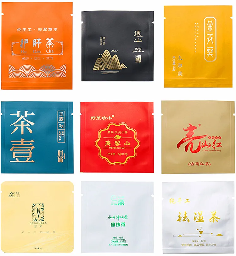 100/500PCS 215g 오픈 탑 알루미늄 호일 포장 백 DIY 파우더 차 설탕 소금 샴푸 열 밀봉 맞춤형 로고 보관 파우치
