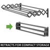 Steel Wall Mount Accordion Expandable Retractable Clothes Air Drying Rack - 8 Bars for Hanging Garments - Organizer for Laundry 4