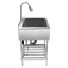 Black&Silver，Durable Kitchen sinks with Pull-Out Faucet, Adjustable Temperature, and Space-Saving Bottom Shelf 5