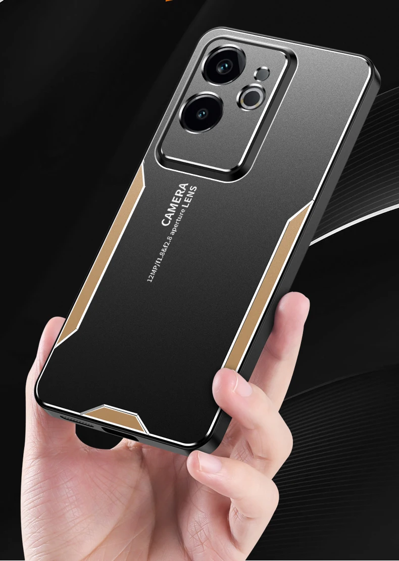 Für Realme GT6 Chinesische Version Fall Metall Aluminium Schutz Objektiv Frost Verhindern Fingerabdrücke Metall + TPU Abdeckung – Detail 6