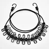 Portable Elastic Travel Clothes Rack Windproof Outdoor Clothesline with 12 Clips Laundry Drying Line for Backyard Balcony 2