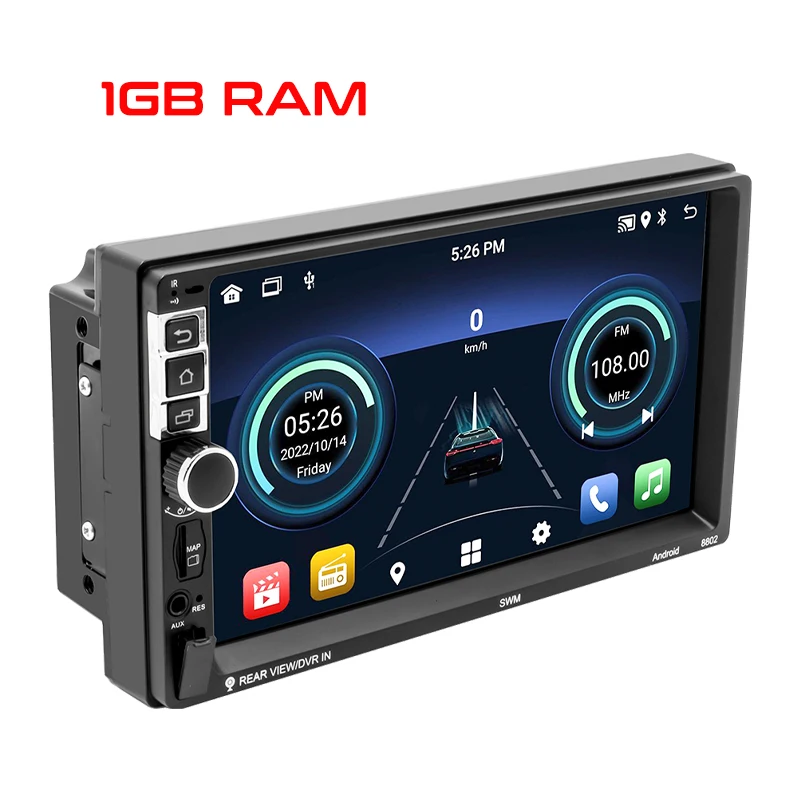 2 Din Android Car Radio Wireless Carplay Android-Auto Bluetooth RDS GPS  Navigation Wifi USB TF Multimedia Player Head Unit 8802 - AliExpress