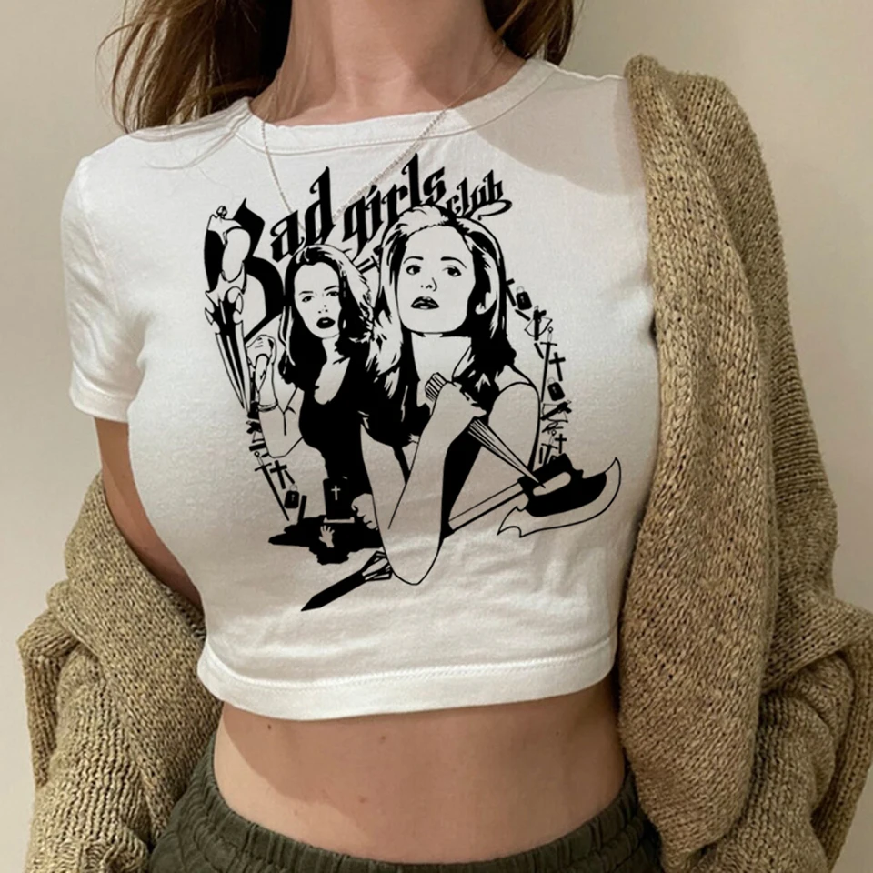 Camiseta Bad Girls Club para mujer, ropa estética, Top corto Y2k gótico  Grunge, ropa de calle Vintage de los años 90 y 2000, recortada para mujer -  AliExpress, image size:960x960