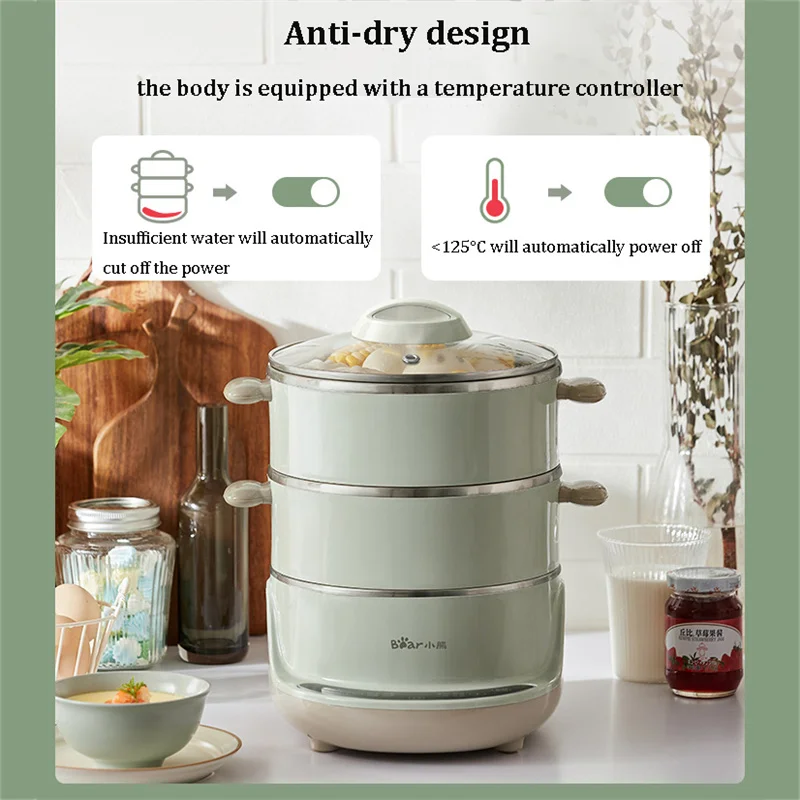 Household Smart Electric Steamer Multilayer Steamer Steam Fish Seafood Breakfast Machine Pot Kitchen Cooking Appliances