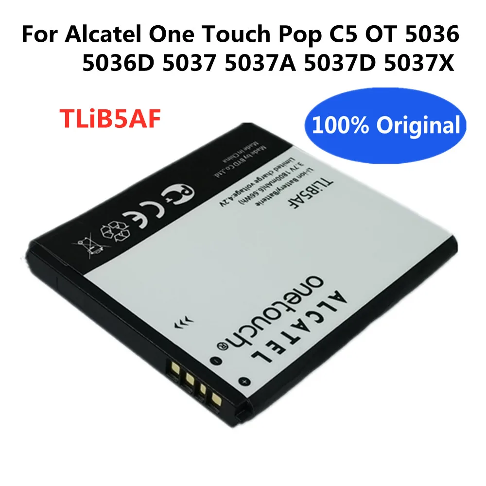 1800Mah! Nuova Batteria Del Telefono Tlib5Af Di Alta Qualità Per Batterie Alcatel One Touch Pop C5 Ot 5036 5036D 5037 5037D 5037A 5037X