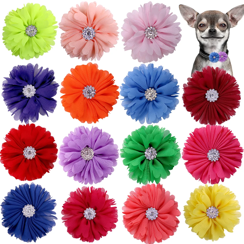 

50pcs Dog Flower Collar For Small Dog Cat Bow Tie Collar Accessories Removable Dogs Pets Bowties Dog Fashion Pet Supplies