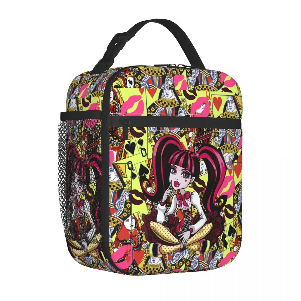 Kawaii Monster High Insulated Lunch Bags Portable Draculaura Meal Container Borsa Termica Tote Lunch Box School Outdoor Girl Boy