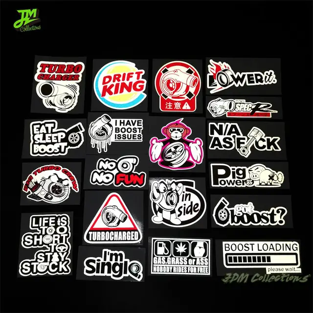 Newest Turbine Culture Sticker No Turbo No Fun PVC Japan JDM Reflective Sticker For Boost Loading Car Motorcycle Luggage Sticker 1