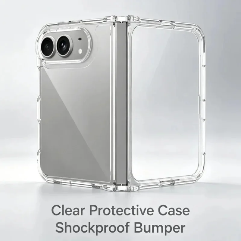 Transparent Shockproof Folding Phone Case with 360-Degree Protection