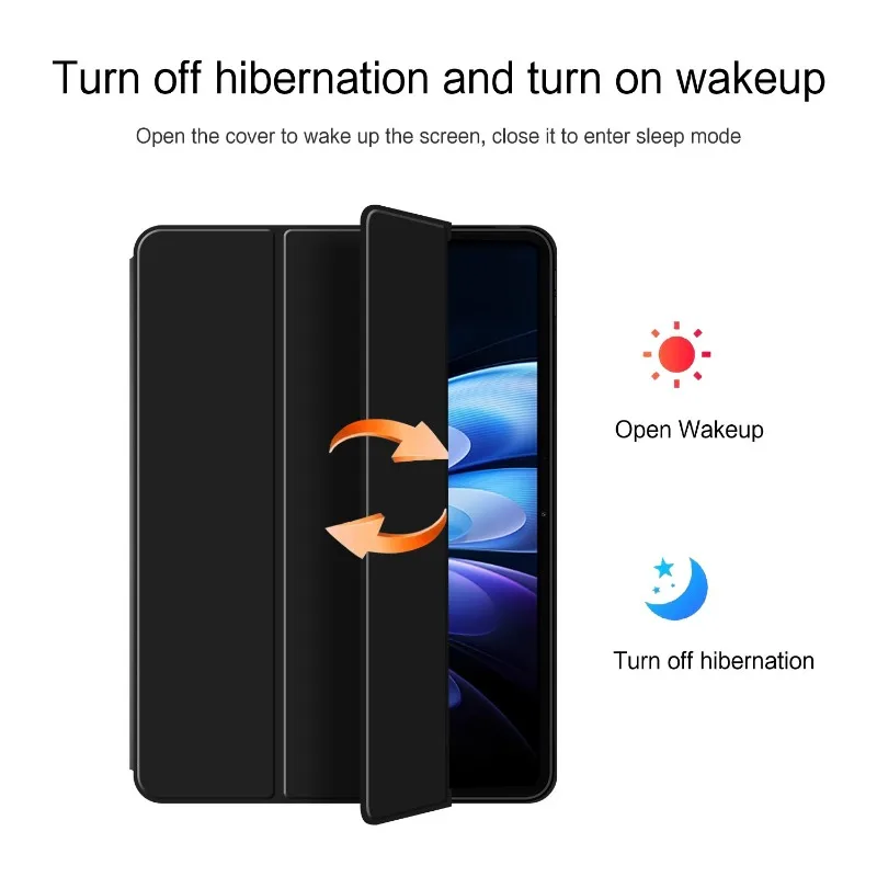 Enhanced Magnetic Tri-Folding Smart Leather Case